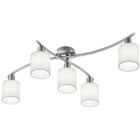 Plafoniera Soffitto Interno 5 Diffusori Tessuto Bianco Garda GD Trio