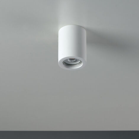 Plafoniera SPACE rotonda in gesso bianco verniciabile