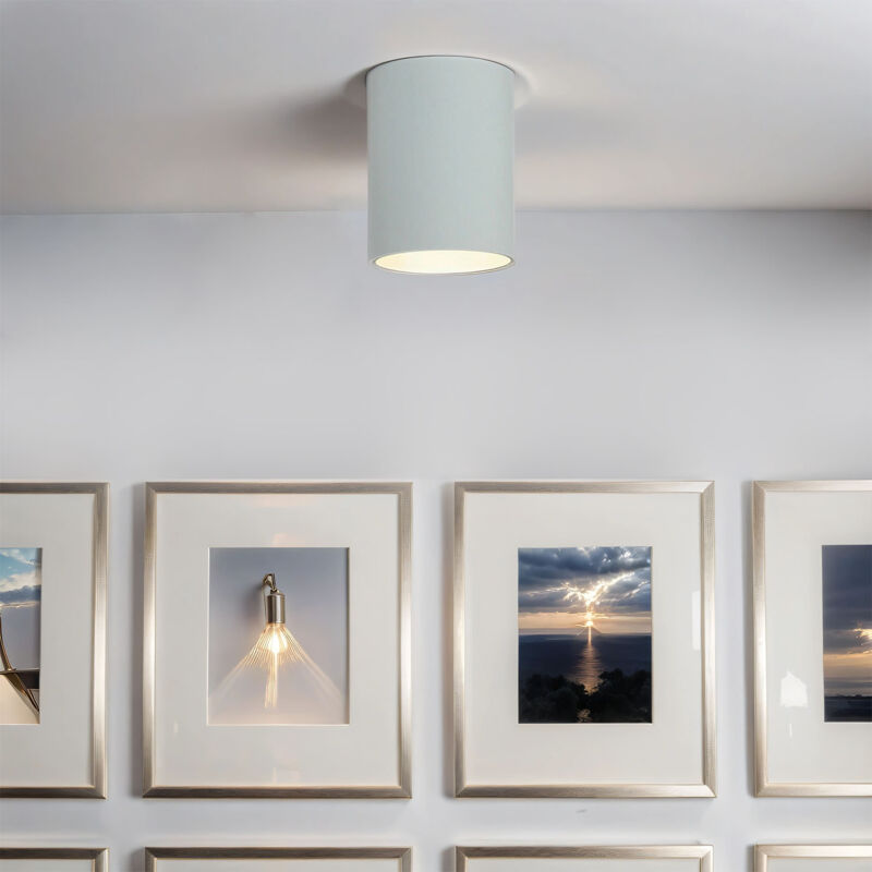 Image of Faretto Spot da soffitto design moderno a forma di cilindro color bianco argento Lampada da soffitto ideale sulle scale in cucina - Bianco, Argento