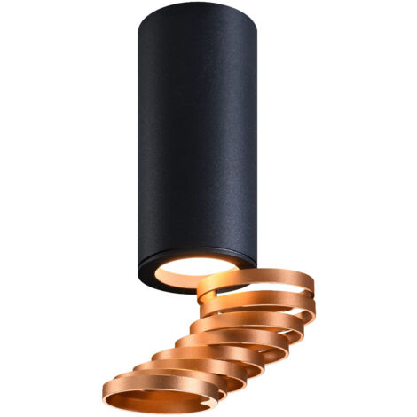 Plafoniera spot Candellux TUBA 1xGU10 nero ottone 20cm