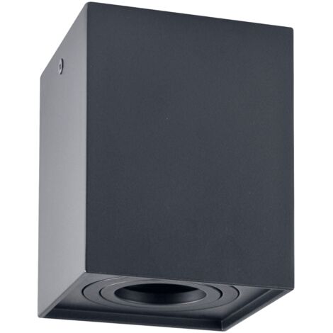 Plafoniera spot quadrata nera 1 luce GU10 HADAR Polux