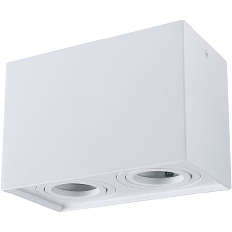 Plafoniera spot superficie quadrata bianca 2xGU10 Polux