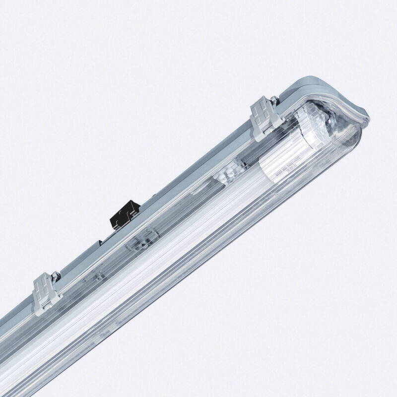 Image of Plafoniera Stagna 120cm IP65 con Tubo led Vetro 18W 140lm/W Bianco Naturale 4000K