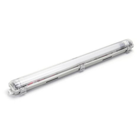 Plafoniera stagna a 1 posto con Tubo Led G13 T8 incluso da 60cm IP65 Bianco neutro 4000K Aigostar