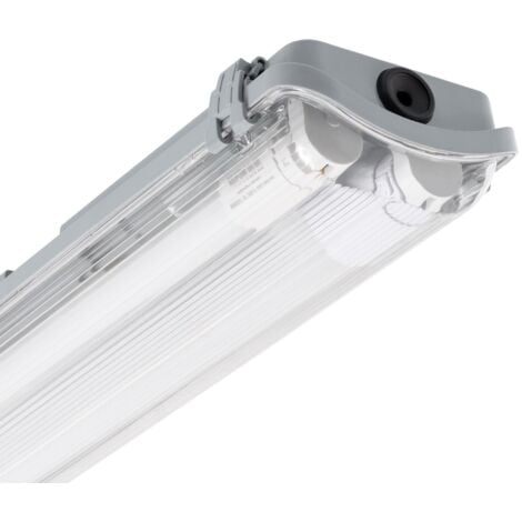 EFECTOLED Plafoniera Stagna con due Tubi LED 120 cm IP65 Connessione Unilaterale Bianco Naturale No Flicker 3800K - 4200K