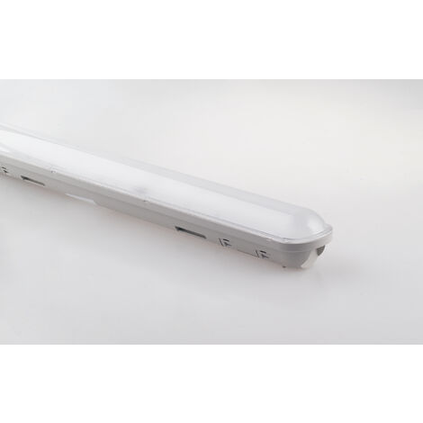 Plafoniera stagna NAUTILUS Argento in Policarbonato 80W 4000K(Luce naturale) IP65 148cm.