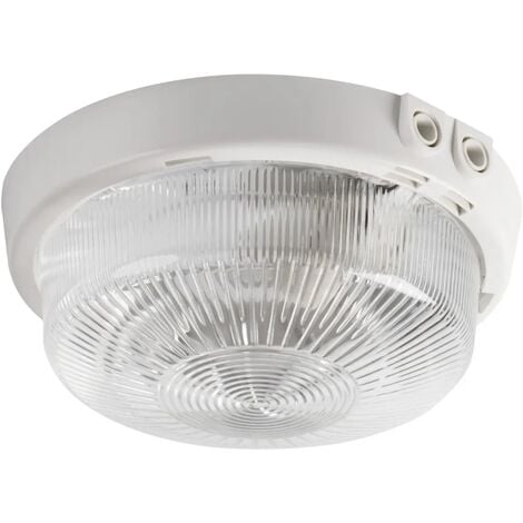 plafoniera stagna vetro 230v 225 mm E27 bianco