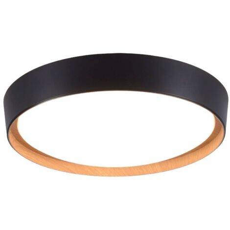 Plafoniera tonda 40cm LED 29W nero/legno Emilia Paul Neuhaus