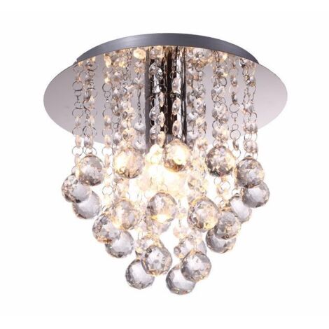 Plafoniera tonda glamour London Crystal cromo E27 25cm