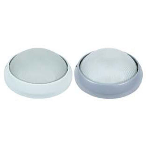 Plafoniera Tonda In Alluminio Per Esterno - 100w IP54 ø mm.258x125h. bianco