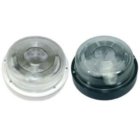 PLAFONIERA TONDA IN POLIPROPILENE SENZA GABBIA max 60w IP44 ø 200x90h. colore nero