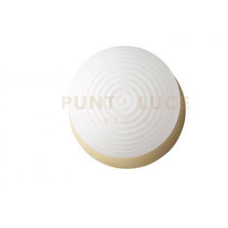 PLAFONIERA TONDO BASE ORO 1 VETRO BIANCO OPACO 2 LUCI ATTACCO E27 D.46CM