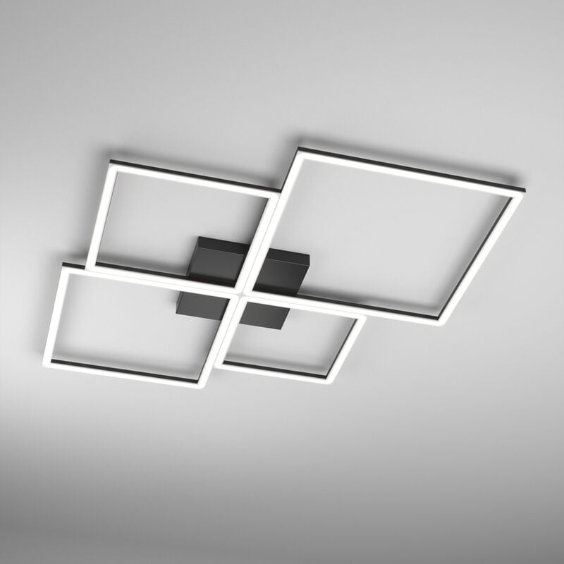 Image of Top-light - Plafoniera Moderna Quadrata Four Squares Alluminio Nero Led 120W - Nero