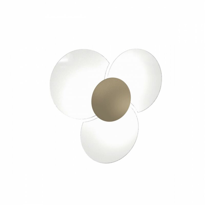 Image of Plafoniera moderna top light clover 1114 70 fa fr fo sa cr ga e27 led vetro lampada soffitto, finitura metallo sabbia - Sabbia