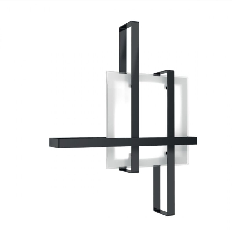 Image of Top-light - Plafoniera tp-cross 1106 50 e27 60w lampada soffitto moderno vetro metallo, finitura metallo nero - Nero