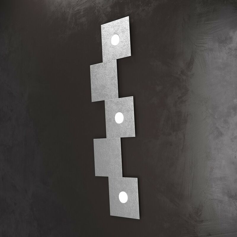 Image of Top-light - Plafoniera moderna top light eccentric 1156 3l2d gx53 led metallo lampada parete soffitto, finitura metallo foglia argento