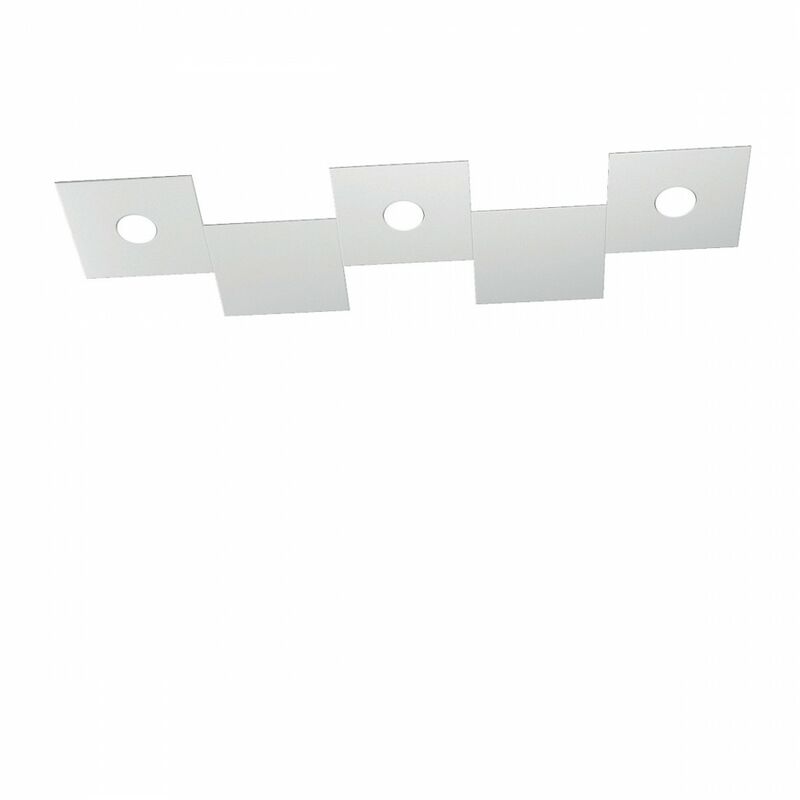 Image of Top-light - Plafoniera moderna top light eccentric 1156 3l2d gx53 led metallo lampada parete soffitto, finitura metallo bianco - Bianco