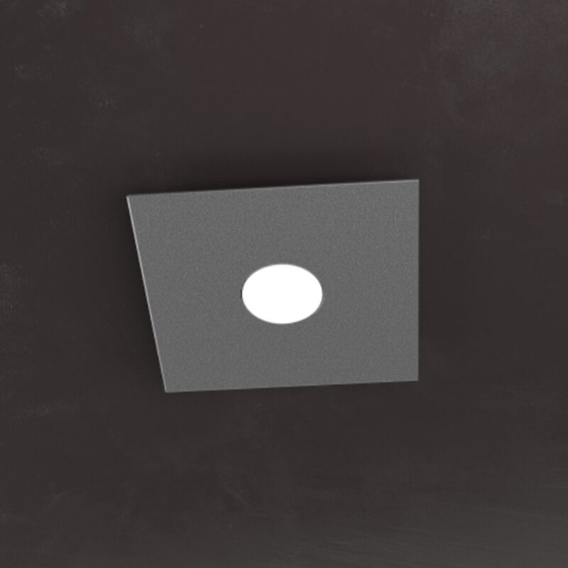Plafoniera Moderna Plate Metallo Grigio Antracite 1 Luce Gx53