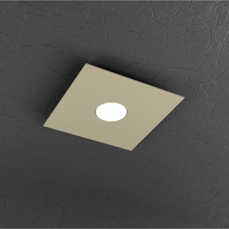 Image of Plafoniera moderna top light plate 1129 pl1 gx53 led metallo lampada soffitto, finitura metallo sabbia