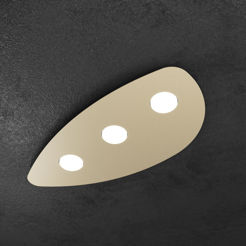 Image of Top-light - Toplight Plafoniera da soffitto Shape 3 luci max 9W con attacco GX53, struttura colore sabbia, design moderno 60x38x3cm