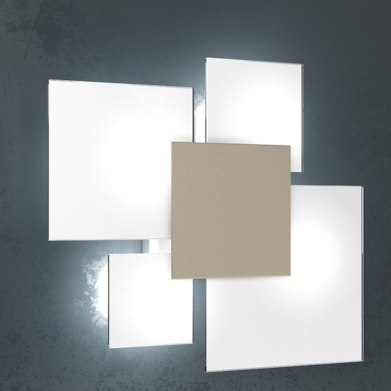 Image of Plafoniera moderna top light upgrade 1148 45 e27 led vetro lampada parete soffitto, colore sabbia