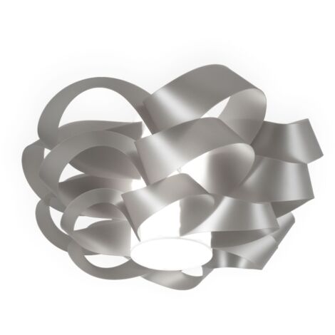 Plafoniera una luce CLOUD Argento diametro 60x h28 cm
