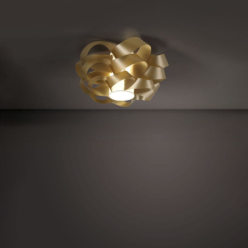 Image of Linea Zero - Plafoniera Moderna 1 Luce Cloud D50 In Polilux Oro Made In Italy - Oro