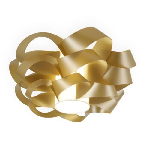 Plafoniera una luce CLOUD Oro diametro 50x h24 cm