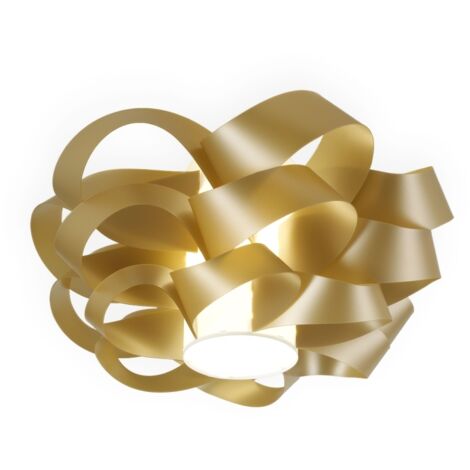 Plafoniera una luce CLOUD Oro diametro 60x h28 cm