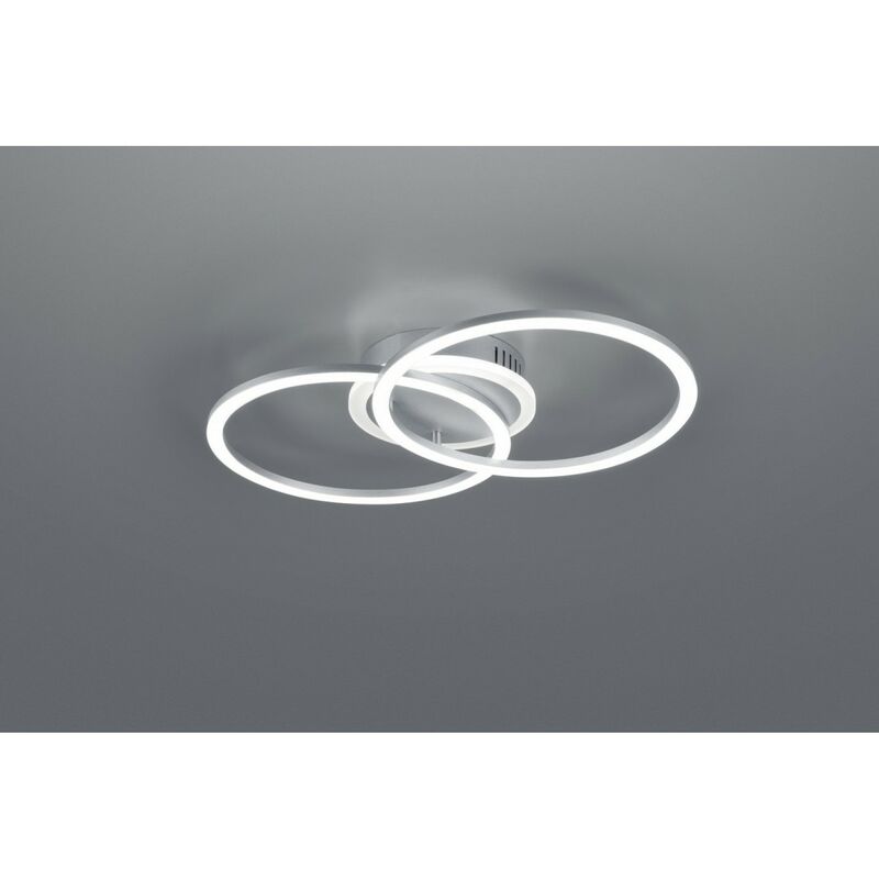 Image of Iperbriko - Plafoniera Venida Doppio Cerchio Alluminio Led 25w Dimmerabile L50 cm Trio Lighting