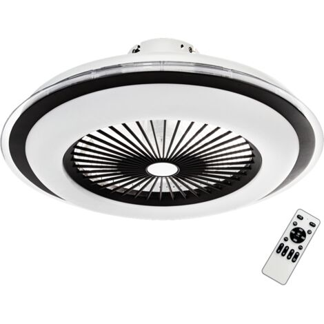 Plafoniera ventilatore Ø60 nero/bianco LED48W CCT Zephyr Milagro