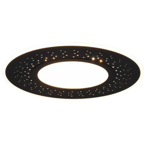 Plafoniera VERUS LED microfori tonda e telecomando D.50cm nera 626910332
