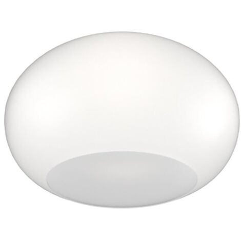 Plafoniera vetro soffiato bianco latte top light casper 1218 pl42 bi e27 led