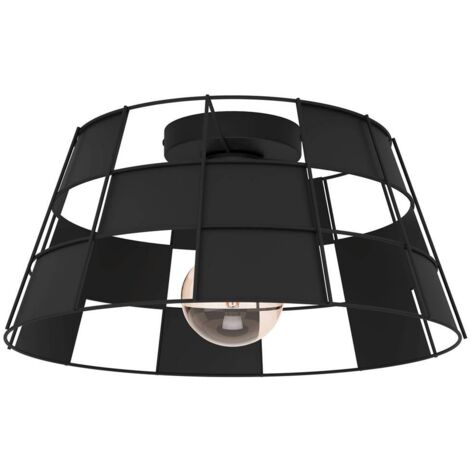 Plafoniera Vintage Pontefract Acciaio Nero 1 Luce E27