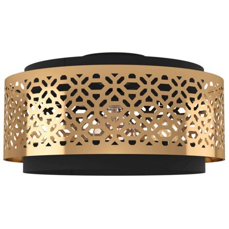 Plafoniera Vintage Sandbach Acciaio Nero 1 Luce E27