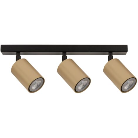 Plafoniera Zoom nera/oro 3 faretti GU10 Sigma Lighting