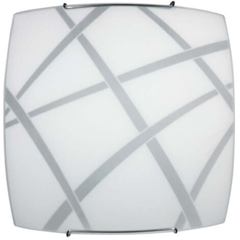 Plafoniera1xe27 g.filo acciaio v.lastra bianc - e-energy
