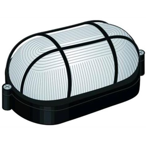 Plafoniere Alluminio Blinky Ovo Ovale Nera 60 Watt