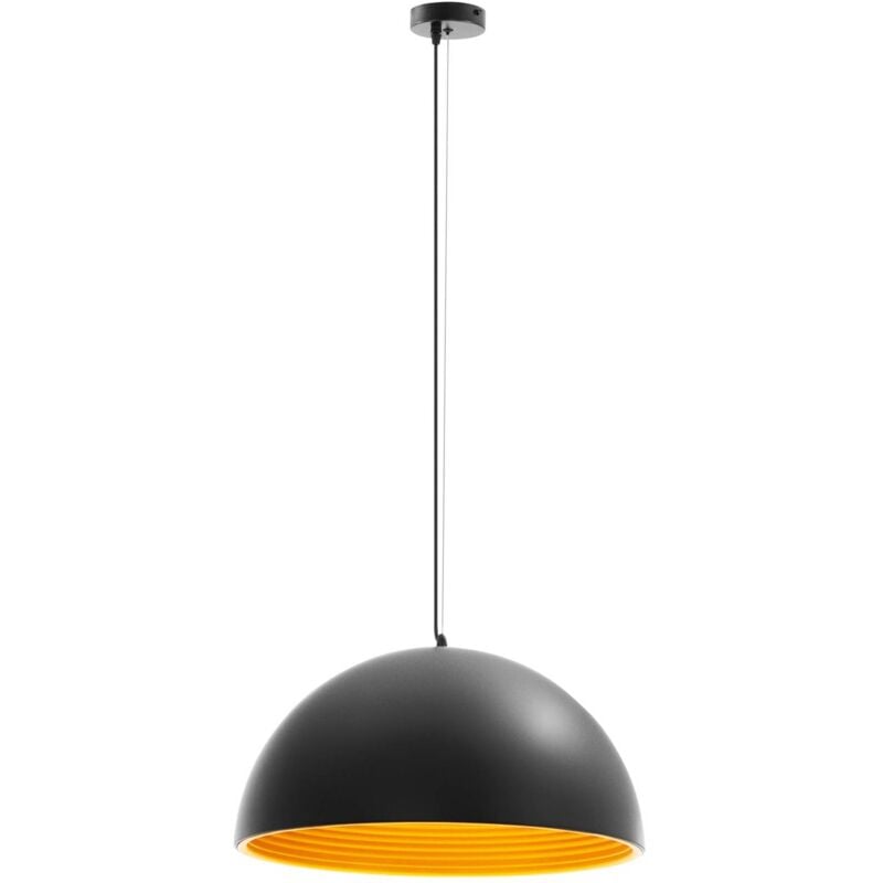 Uniprodo - Plafonnier - 1 ampoule - grand abat-jour avec revêtement doré Lampe de plafond