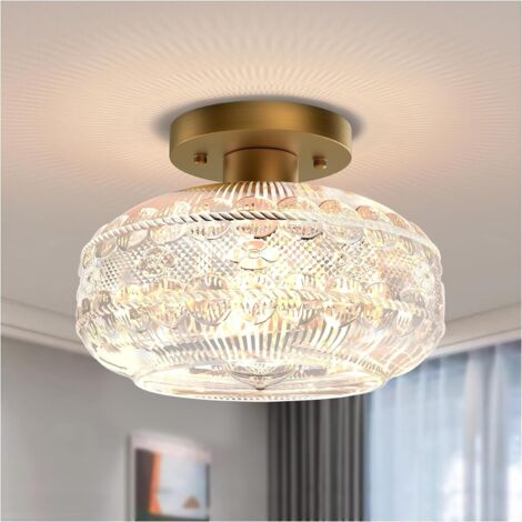 Plafonnier 110 V,ampoule non incluse,globe en verre proche du plafonnier, suspension d'intérieur vintage