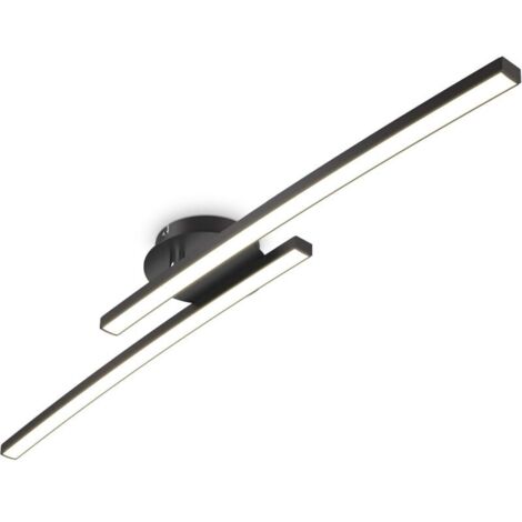 Plafonnier 12W, 2 LED pivotantes, 3000K blanc chaud, noir, 1100 lumen