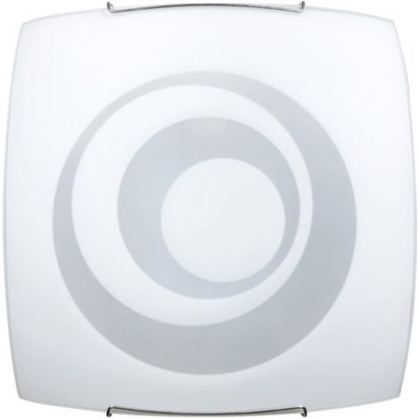 Plafonnier 1xE27 Crochets Fil Acier Plaque Verre Blanc E-Energy Galatea