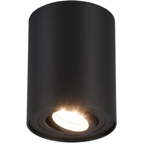 Plafonnier 1xgu10 orientable 9 cm noir mat - trio - cookie