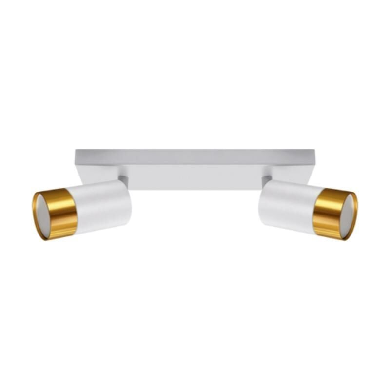 Struhm - Plafonnier 2 Spots Orientables blanc et or pour Ampoule GU10 - s