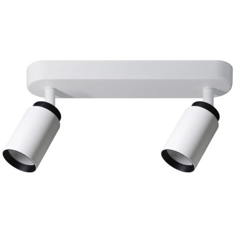 Plafonnier 2 spots orientables IP20 GU10 230V MALGA 2 DUO blanc-noir EDO Solutions