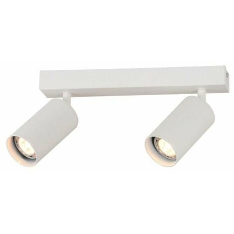 Plafonnier 2 Spots Orientables pour Ampoule GU10 - Blanc - SILUMEN