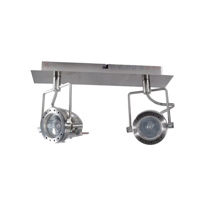 Applique Murale / Plafonier en Saillie GU10 PAR16 2X50W Ø70mm 320mmx60mm IP20 Argent