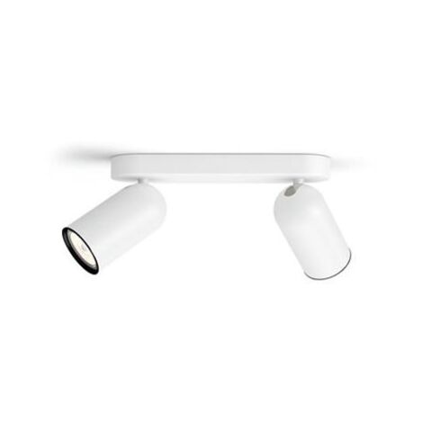 Plafonnier 2 Spots Pongee Blanc