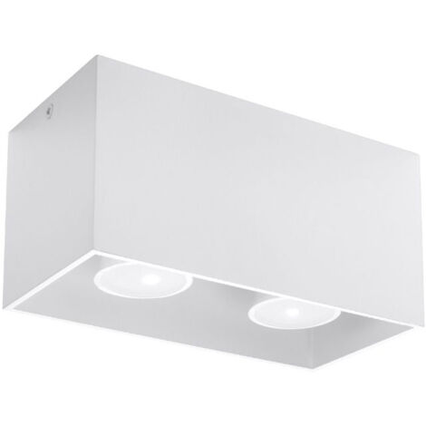 Plafonnier 2 Spots pour Ampoule GU10 - Blanc - SILUMEN