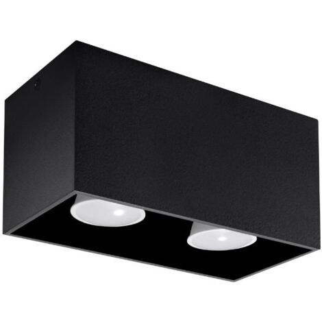 Plafonnier 2 Spots pour Ampoule GU10 - Noir - SILUMEN